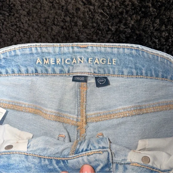 American Eagle Super High Rise Baggy Wide
Leg Ankle Jeans Strigid Denim Size 2 - Picture 7 of 13